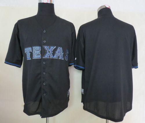Rangers Blank Black Fashion Stitched MLB Jersey - Click Image to Close